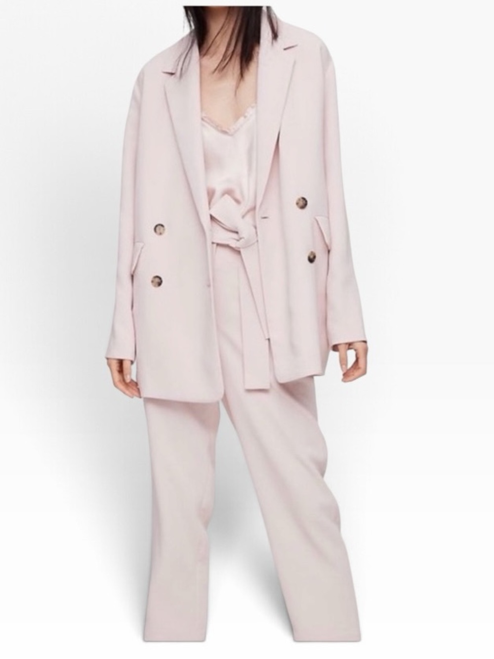 Wilfred Aritzia Size S Cherrelle Blazer Nude Pink Double Breasted Suit Jacket